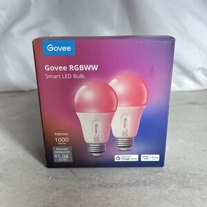 Govee 1000LM RGBWW 9W E26 Smart LED Bulb  H6006 (2-Pack)